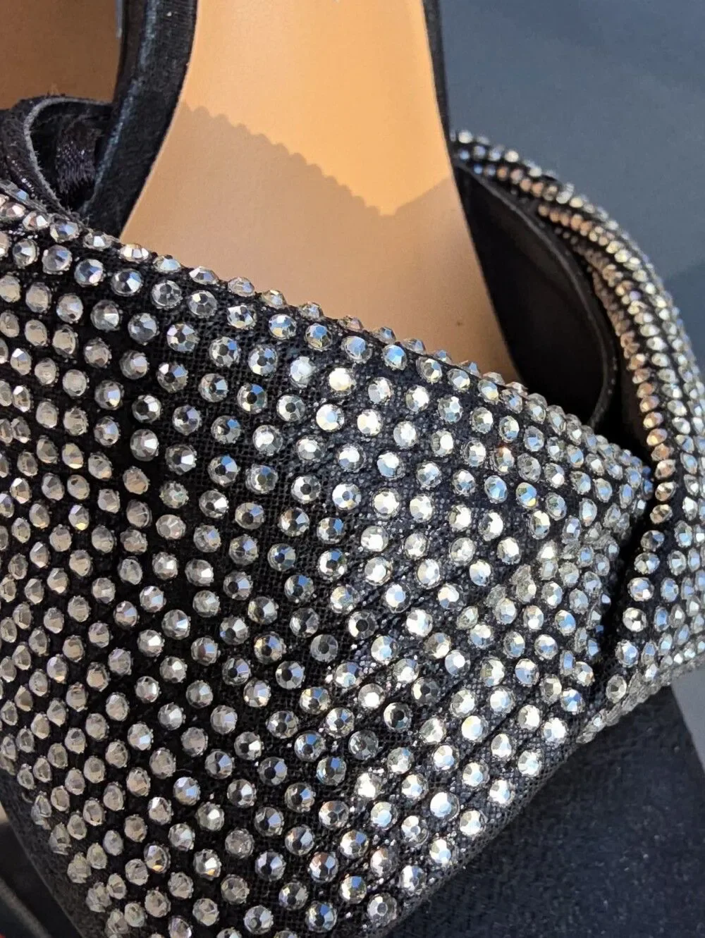 Jessica Simpson Black Rhinestone Platform Sandals - Size 7